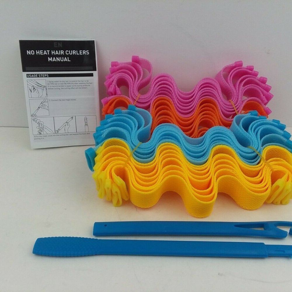 No Heat Curlers 32Pieces Hair Curlers Spiral Curls Styling Kit